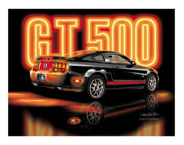  2007-2009 GT500 Black with Red Stripes